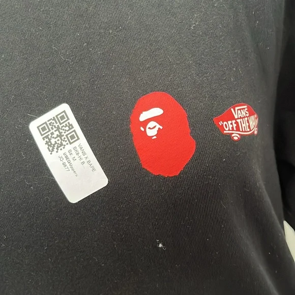 Vans x a bathing ape black tshirt size medium - Picture 5 of 10